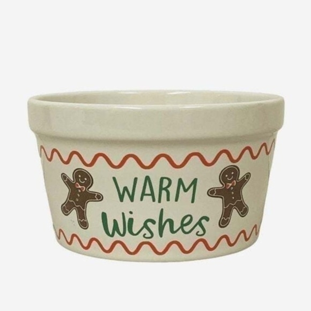 Royal Norfolk Warm Wishes Gingerbread Bowl Ramekin Christmas Ceramic NWOT